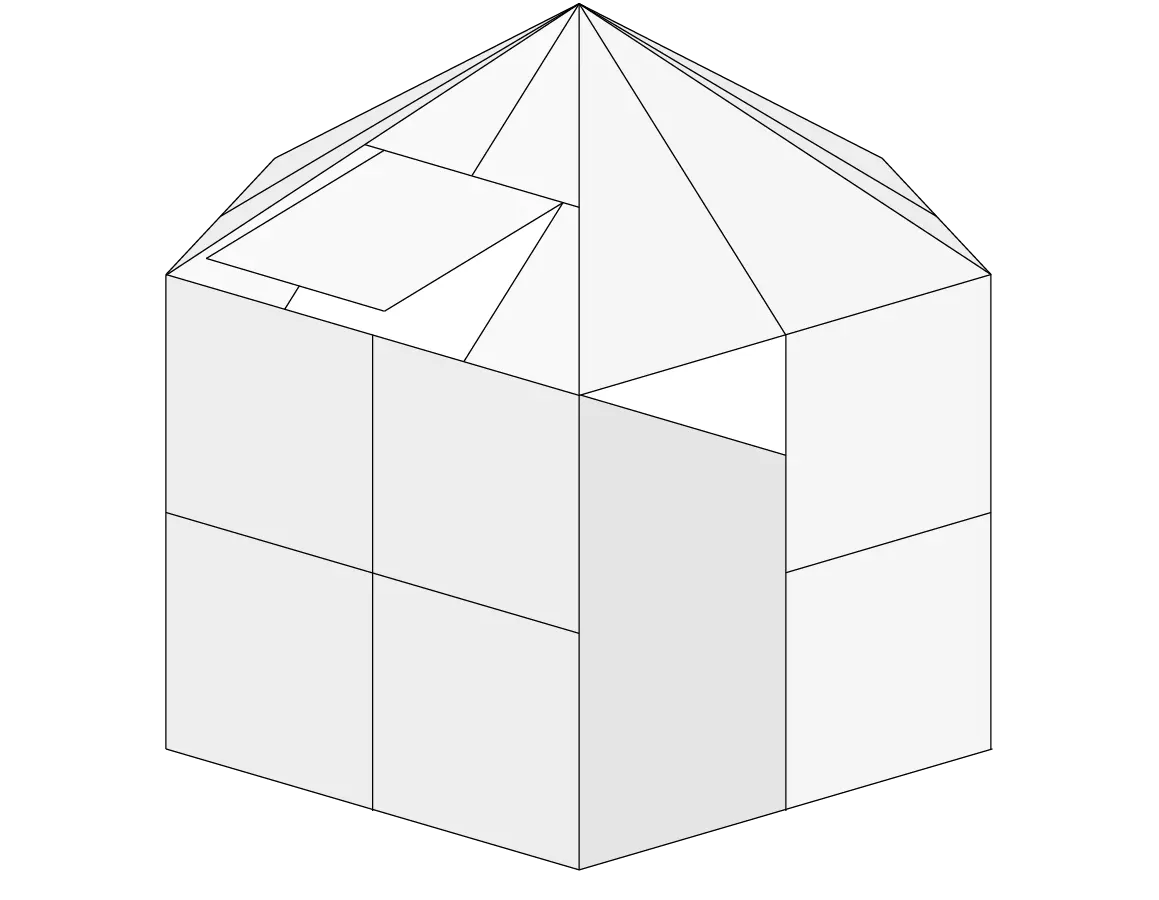 Gardenmeister, glass, polycarbonate, aluminium, green diamond