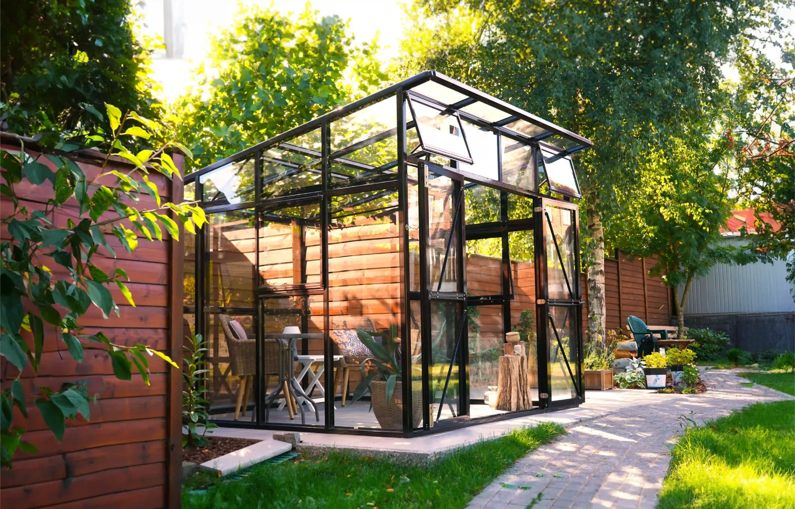 Gardenmeister, orangery, polycarbonate, glass, aluminium, victoria