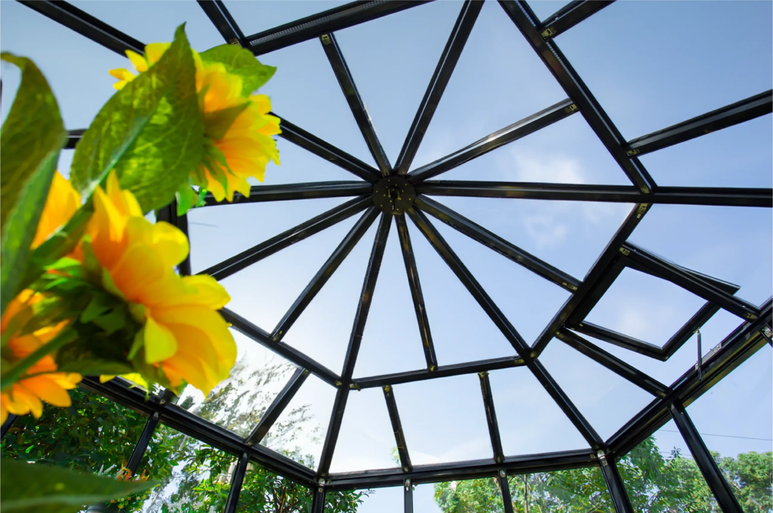 Gardenmeister, orangery, polycarbonate, glass, aluminium, green diamond