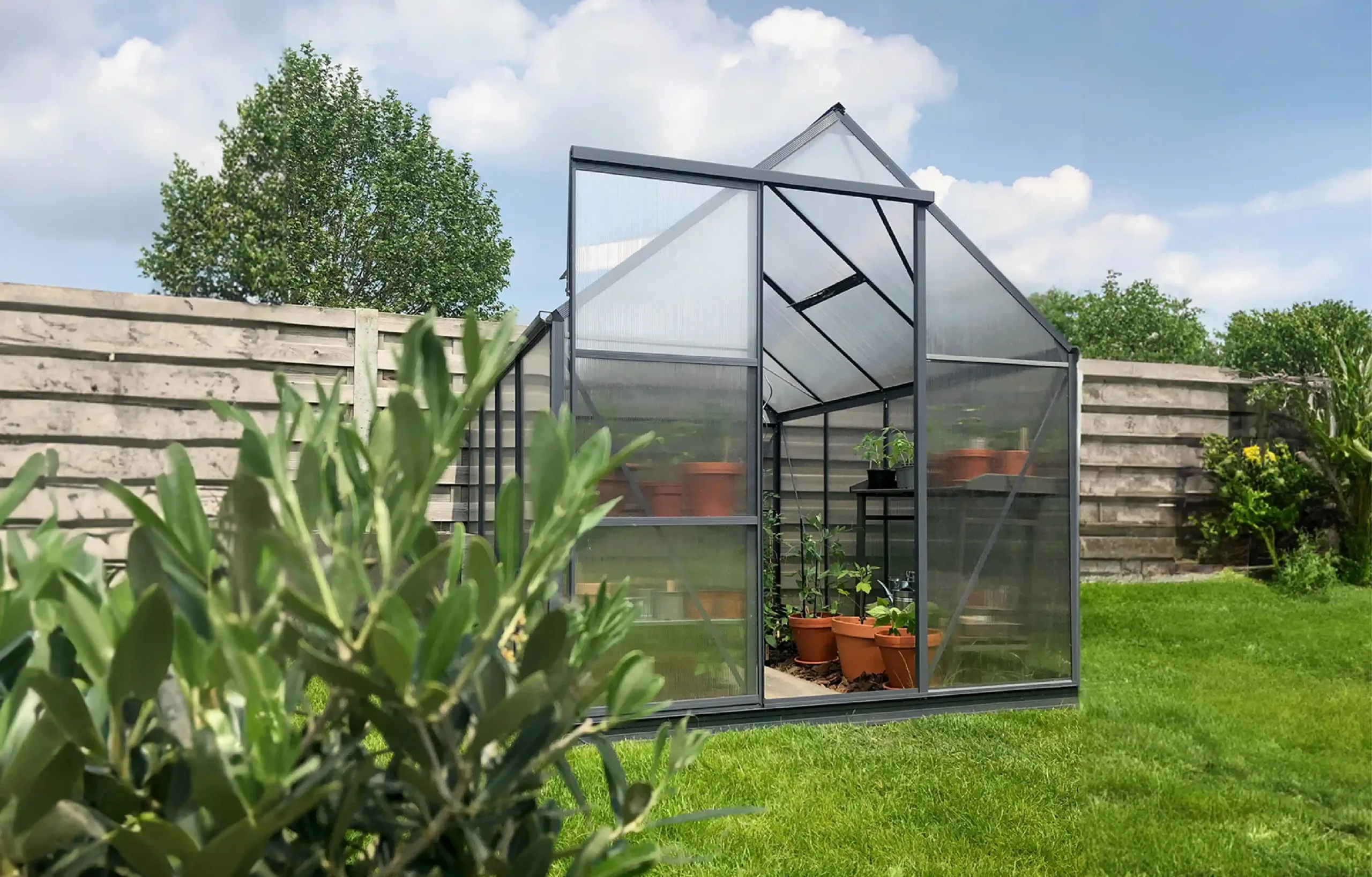 Gardenmeister, greenhouse, polycarbonate, aluminium, foreststar